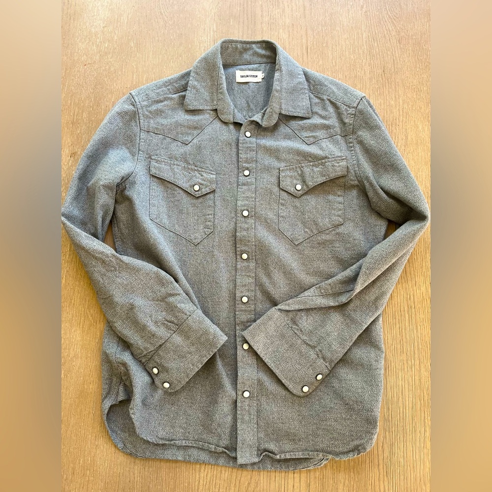 Taylor Stitch The Western Shirt In Olive Melange Men’s Small 38